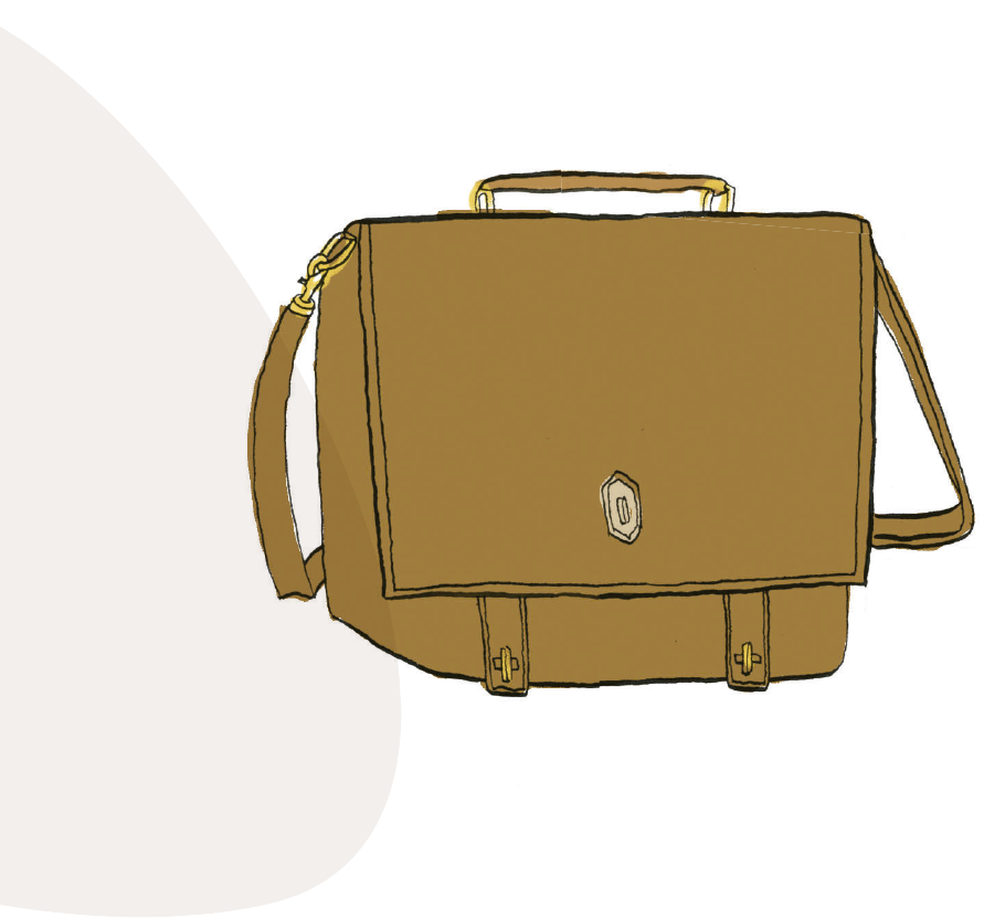 leather bag graphic